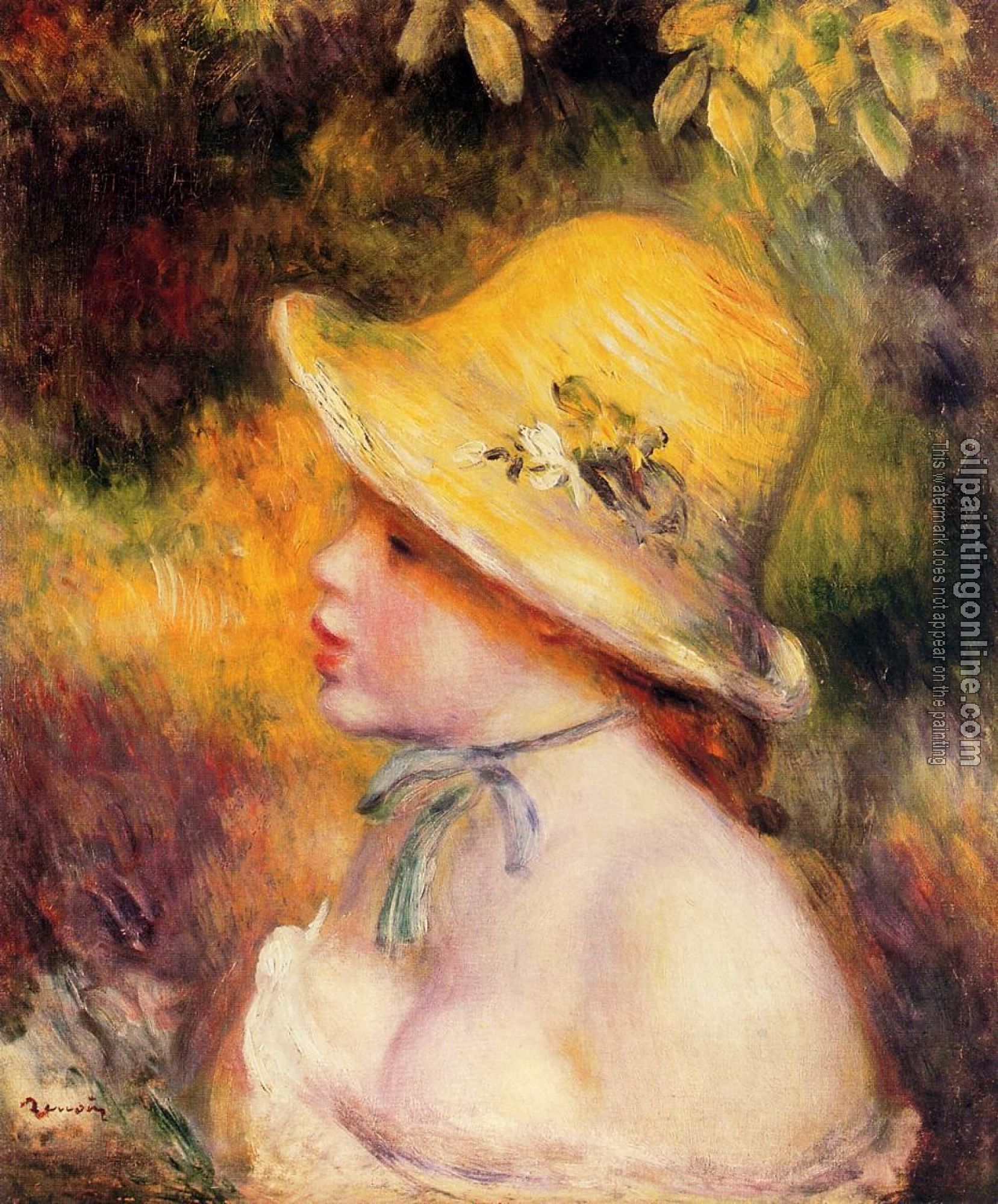 Renoir, Pierre Auguste - Young Girl in a Straw Hat